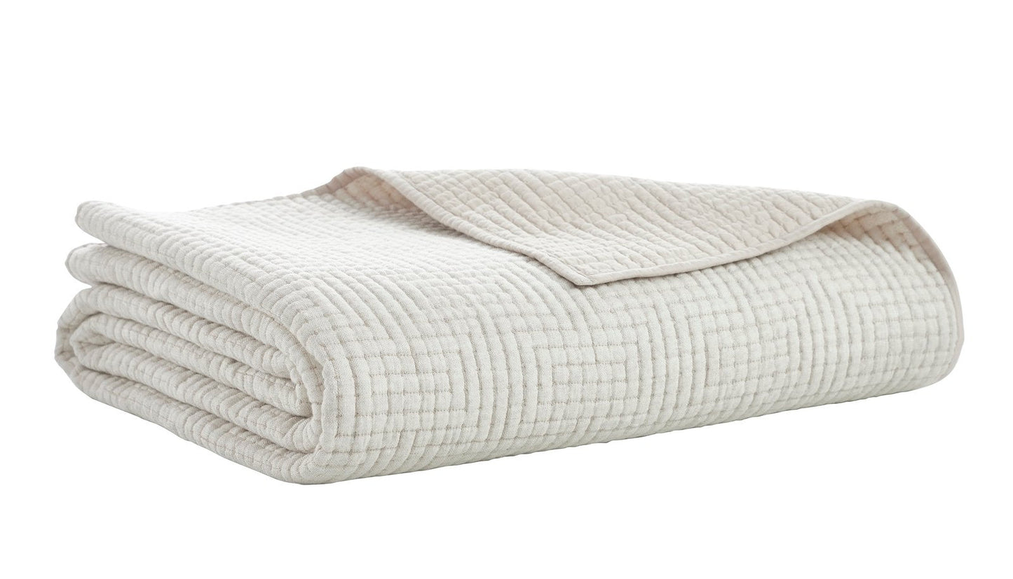 Maze Geometric Linen Coverlet