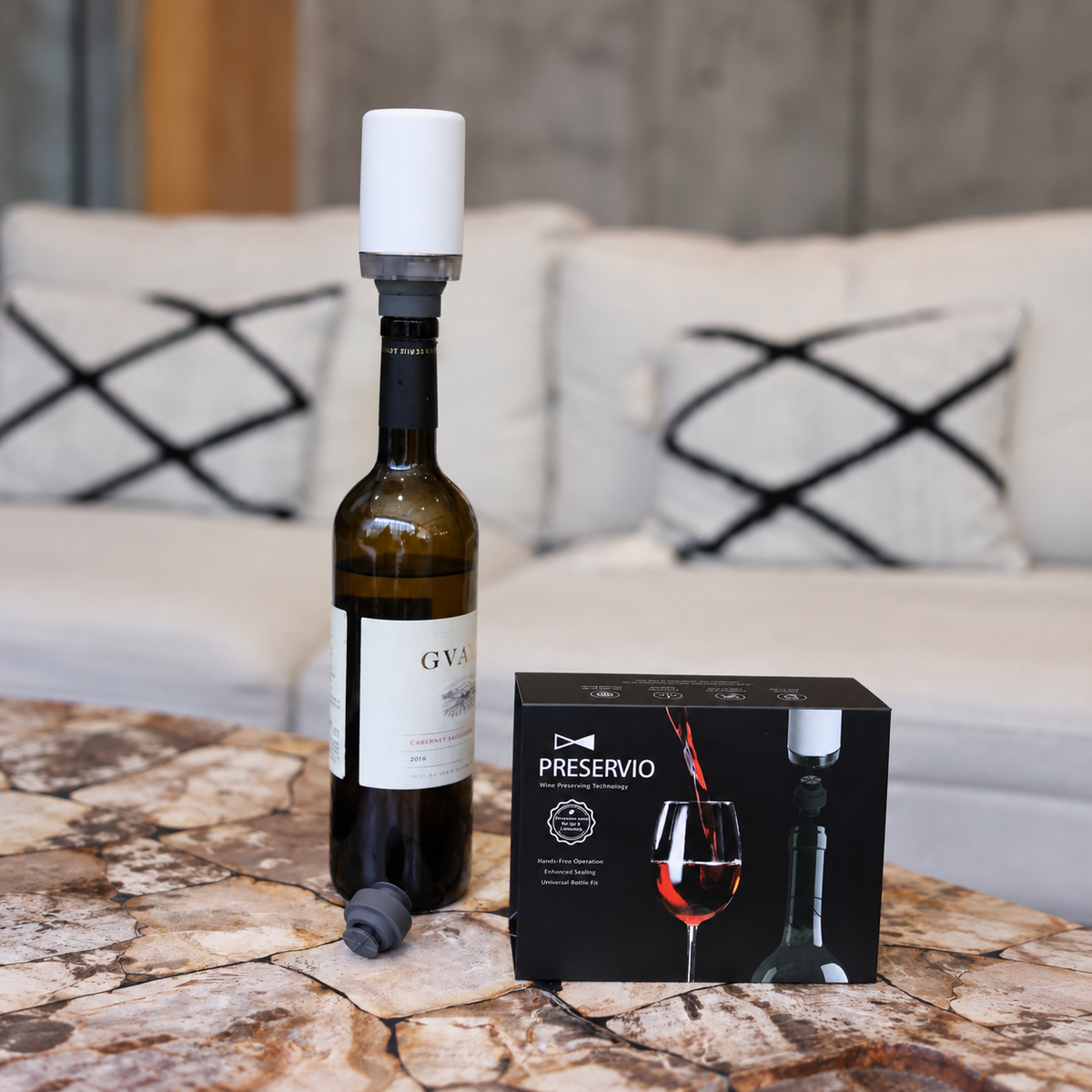 Preservio Automatic Wine Preservation Pump + Bonus 2 Silicone Stoppers