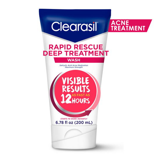 Clearasil Rapid Rescue Deep Treatment Wash Salicylic Acid Acne Medication Maximum Strength 6.78 Fl Oz