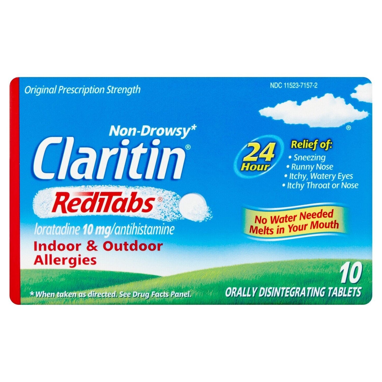 Claritin Reditabs Orally Disintegrating Tablets 10 Mg Original Prescription Strength Non Drowsy Allergies