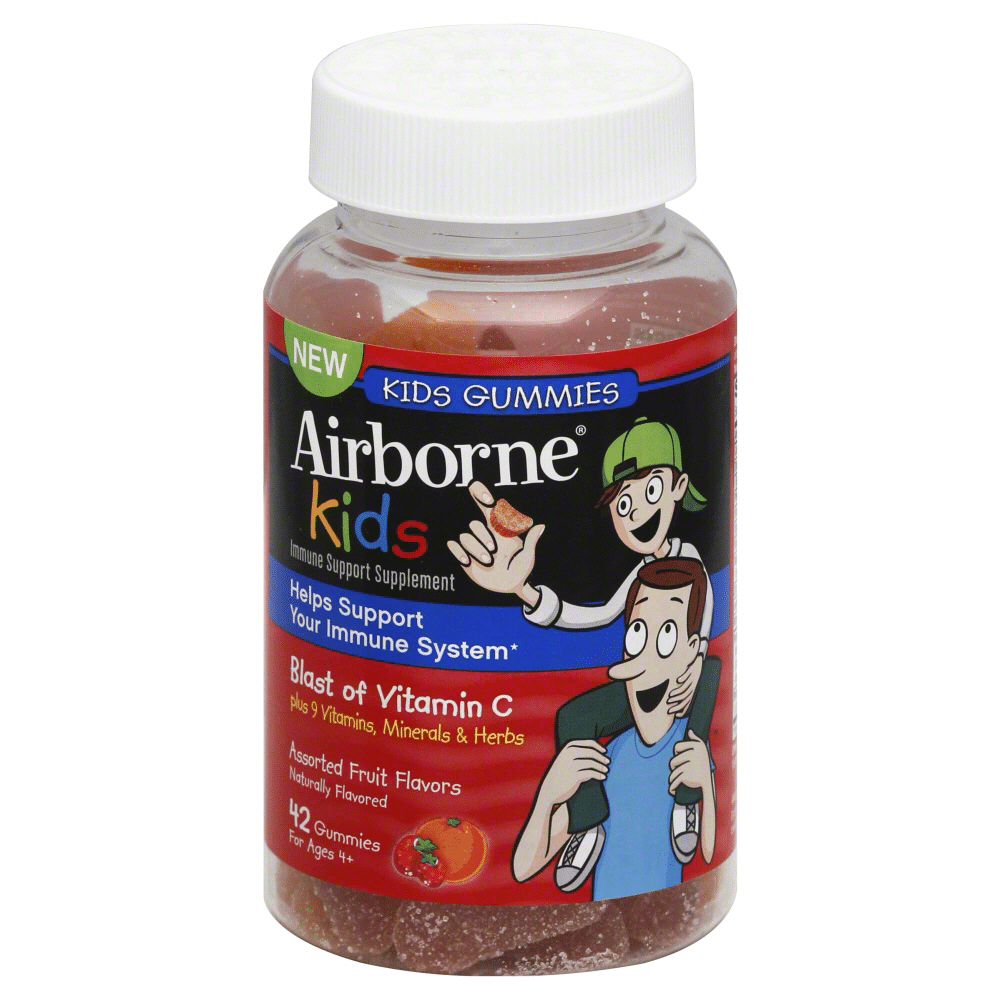 Airborne Kids Gummies Immune Support Supplement Assorted Fruit Flavors
