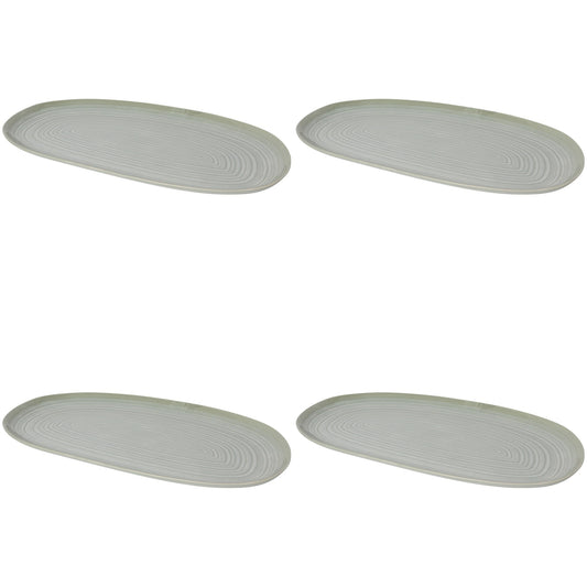 Set of 4 Oval Platter 15" Aquarius Sage