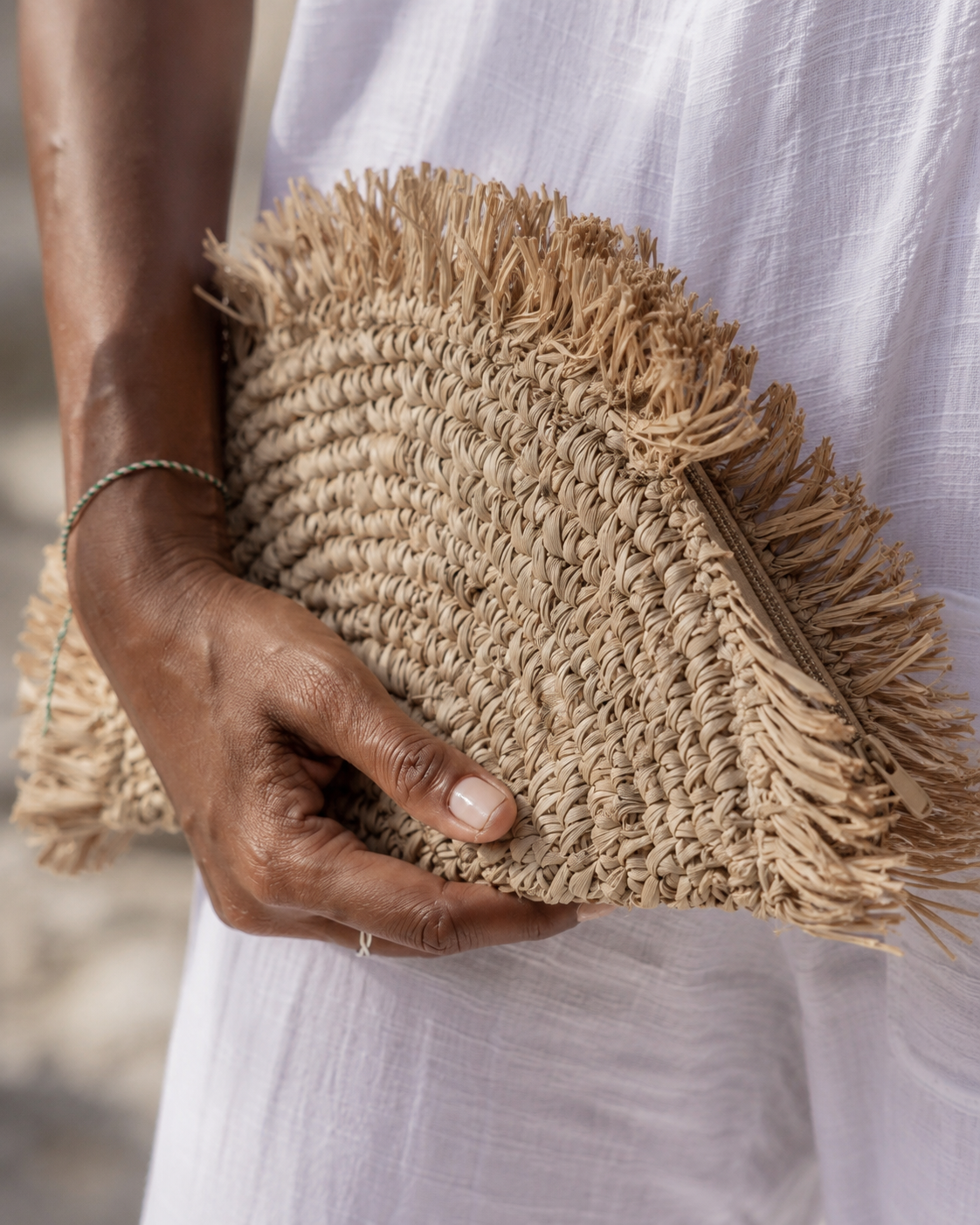 Seagrass Half Moon Clutch