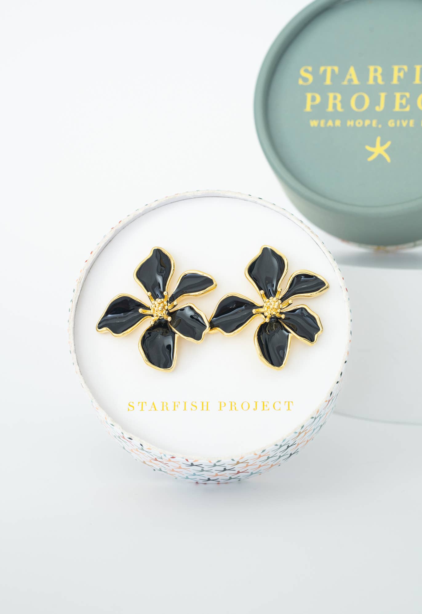 Bloom Earrings in Midnight Black