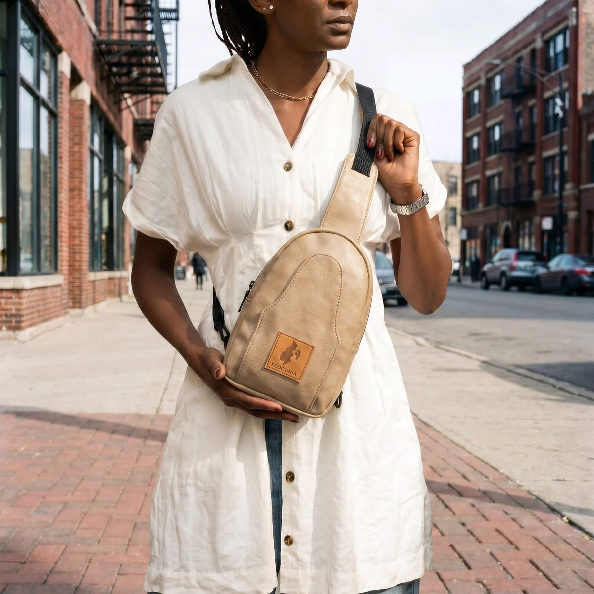 Vegan Leather Sling Bag for Women | Buru Small Crossbody Bag for Men
