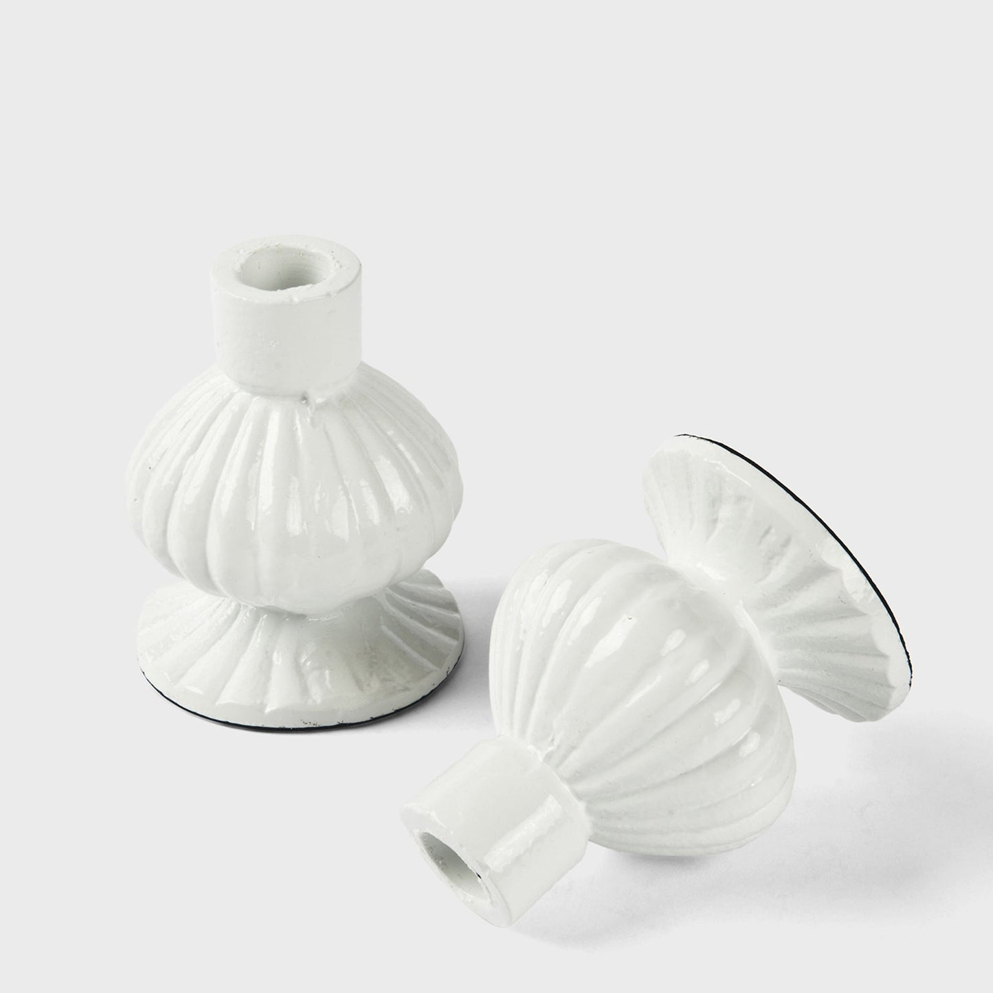 Sculpted Aluminum Candlesticks Set of 2
