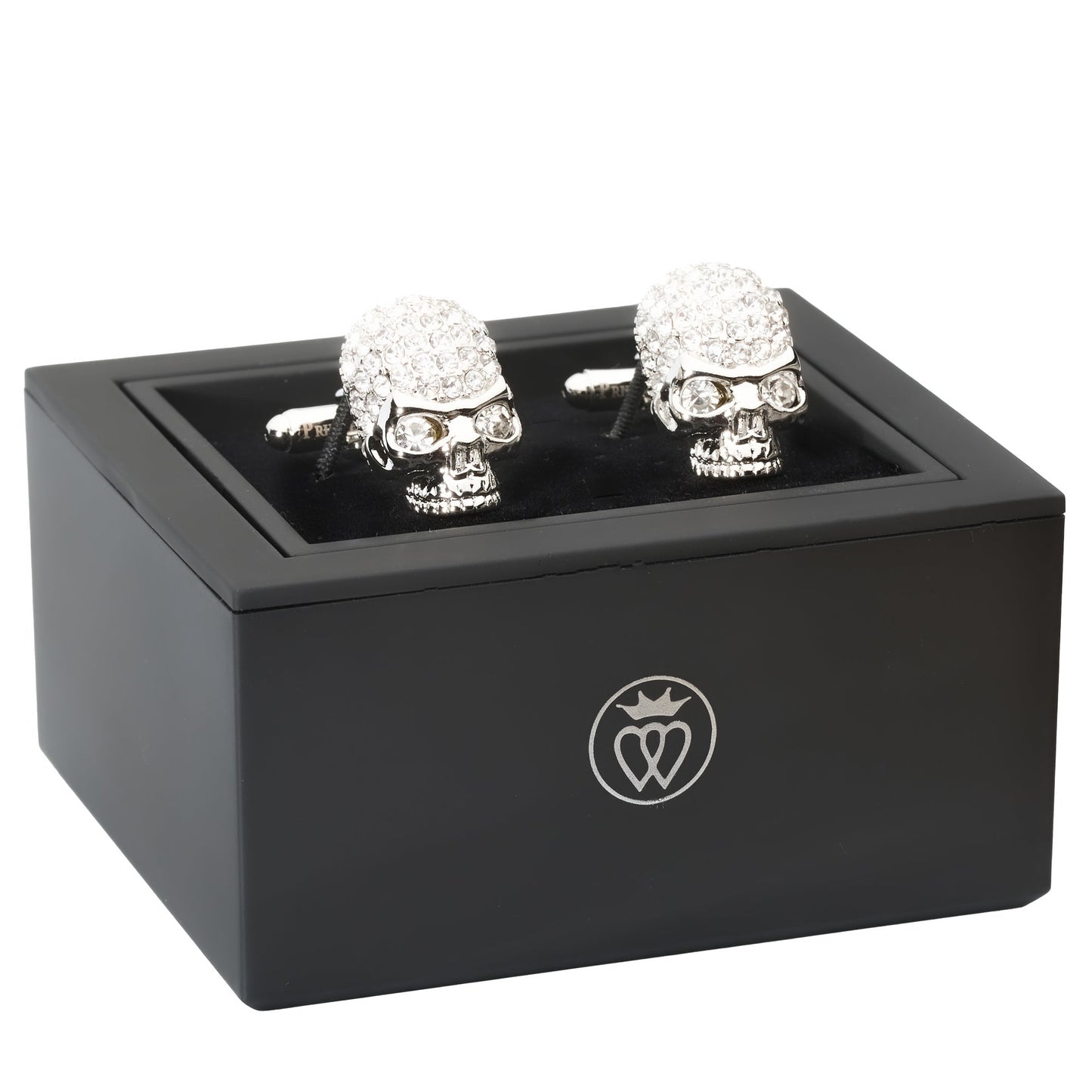 Crystal Skull Cufflinks – Gothic Luxury with Faceted Accents - Osadia Concept Store