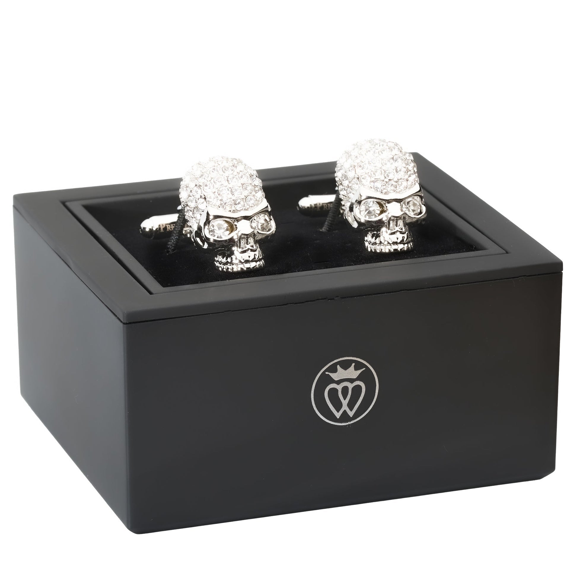 Crystal Skull Cufflinks – Gothic Luxury with Faceted Accents - Osadia Concept Store