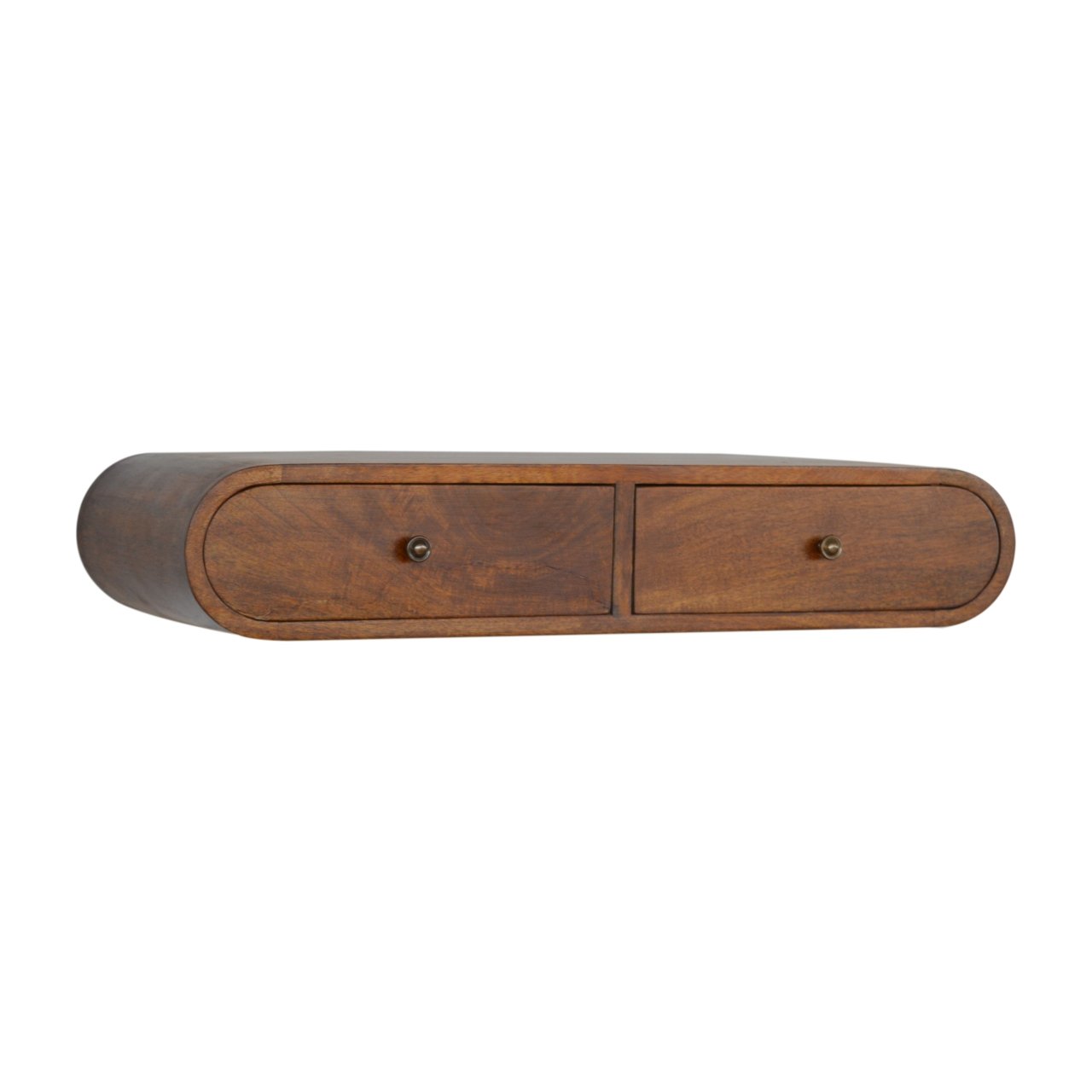 Solid Wood Floating London Console, 2-Drawers, Chestnut, Brown