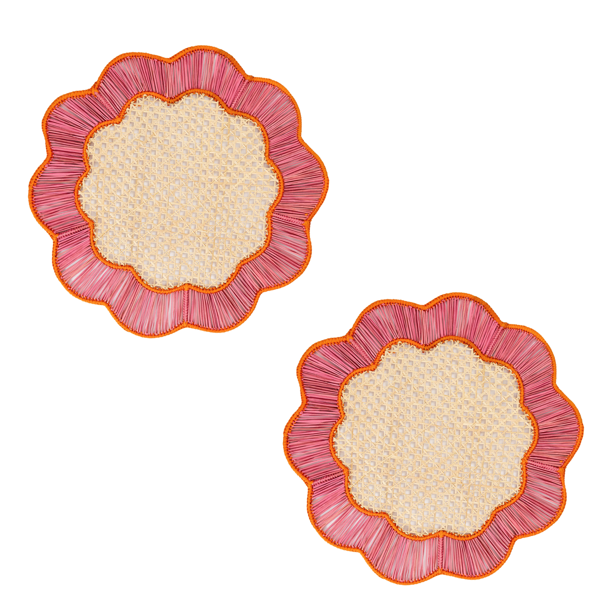 S/2 Breezy Placemat Orange/Pink