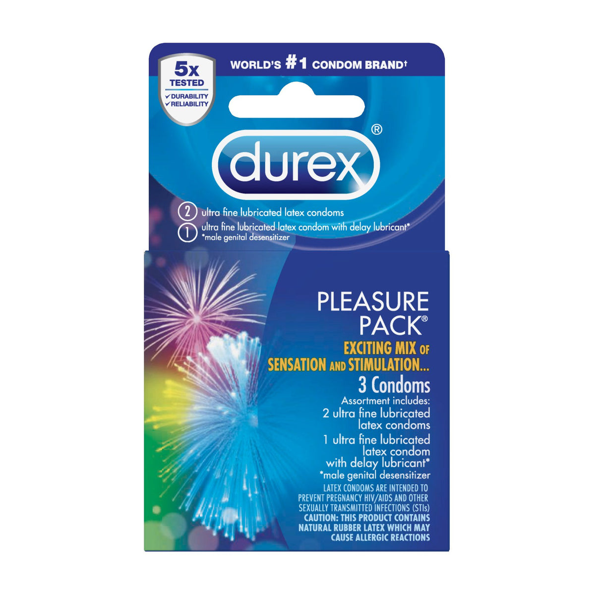 Durex Pleasure Pack, Assorted Lubricated Premium Condoms