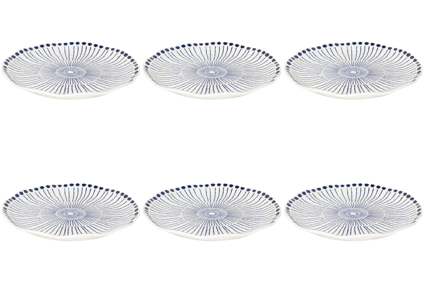 Set of 6 Sprout Stamped Plate 10 inch