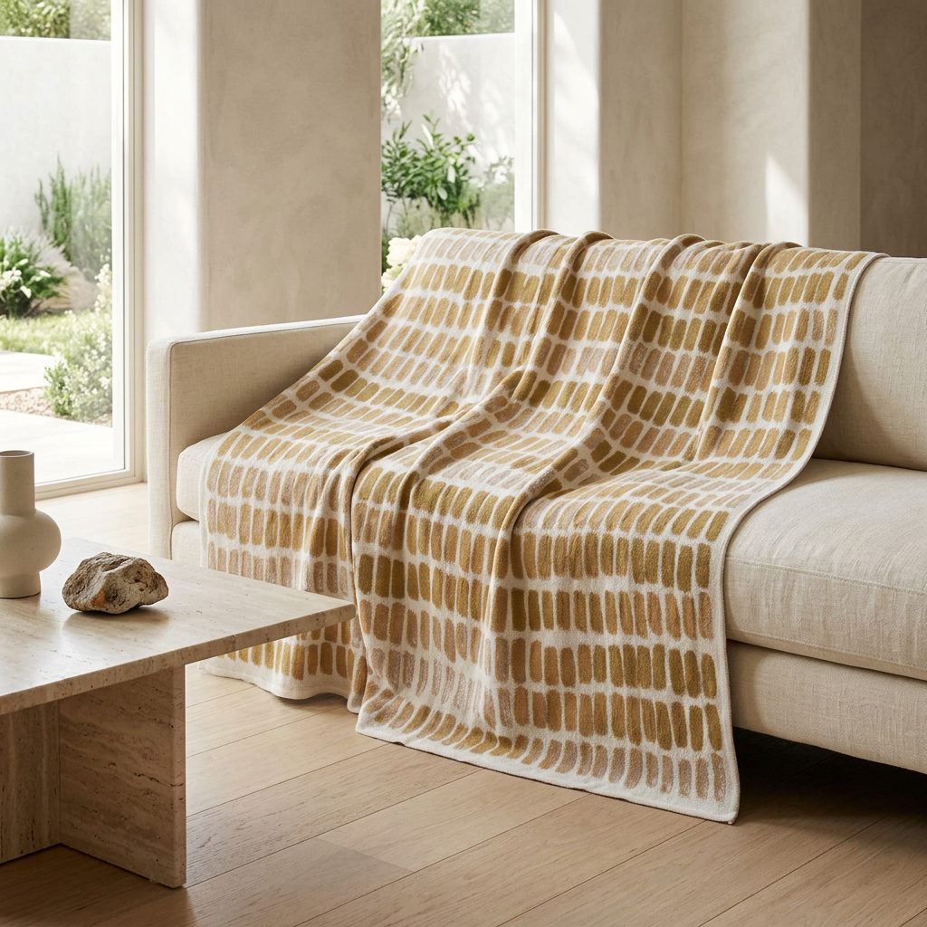 Watercolor by Kelly Harris Smith - Cotton Sustainable Knit Patterned Throw Blanket
