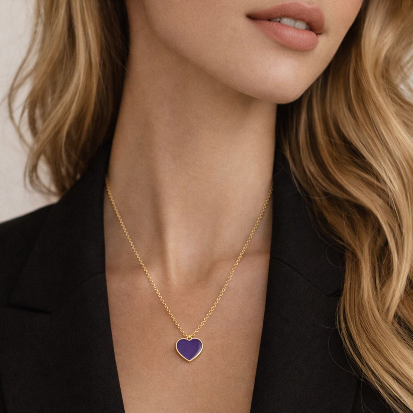 Single Hearted Girl Purple Heart Necklace | Magnetic Clasp