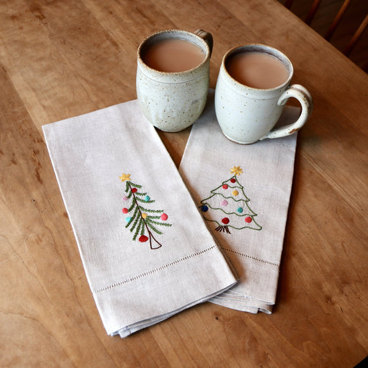Rustic Christmas Tree Tea Towels