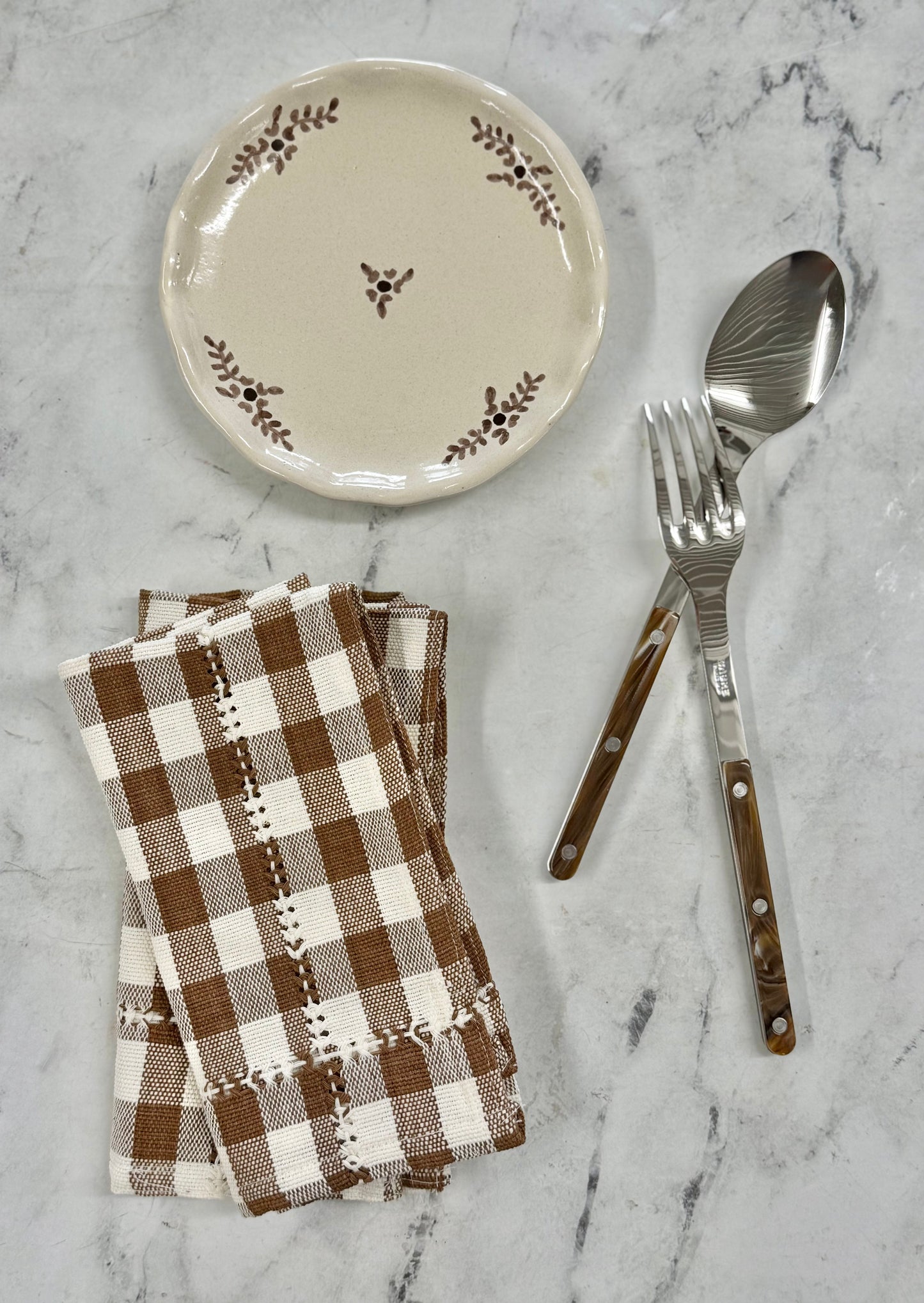 Hand-stitched Napkin, Espresso S/2