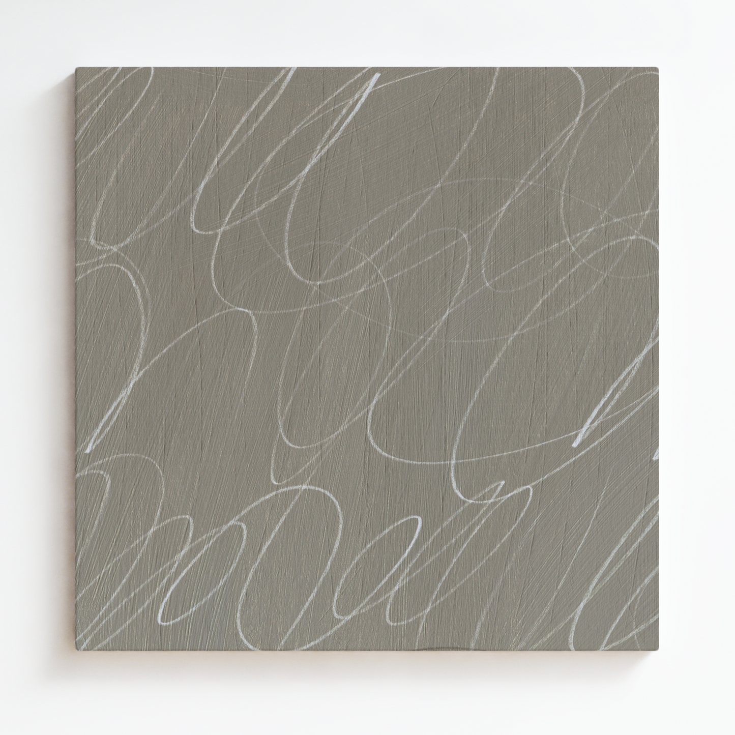 Gestural Marks in French Linen Square Canvas Wall Art