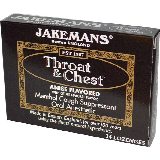 Jakemans Lozenge Throat And Chest Anise Menthol, 24 Pc