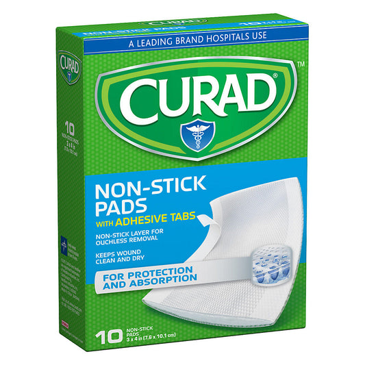 Curad Pads, Non-Stick, Ouchless, With Adhesive Tabs