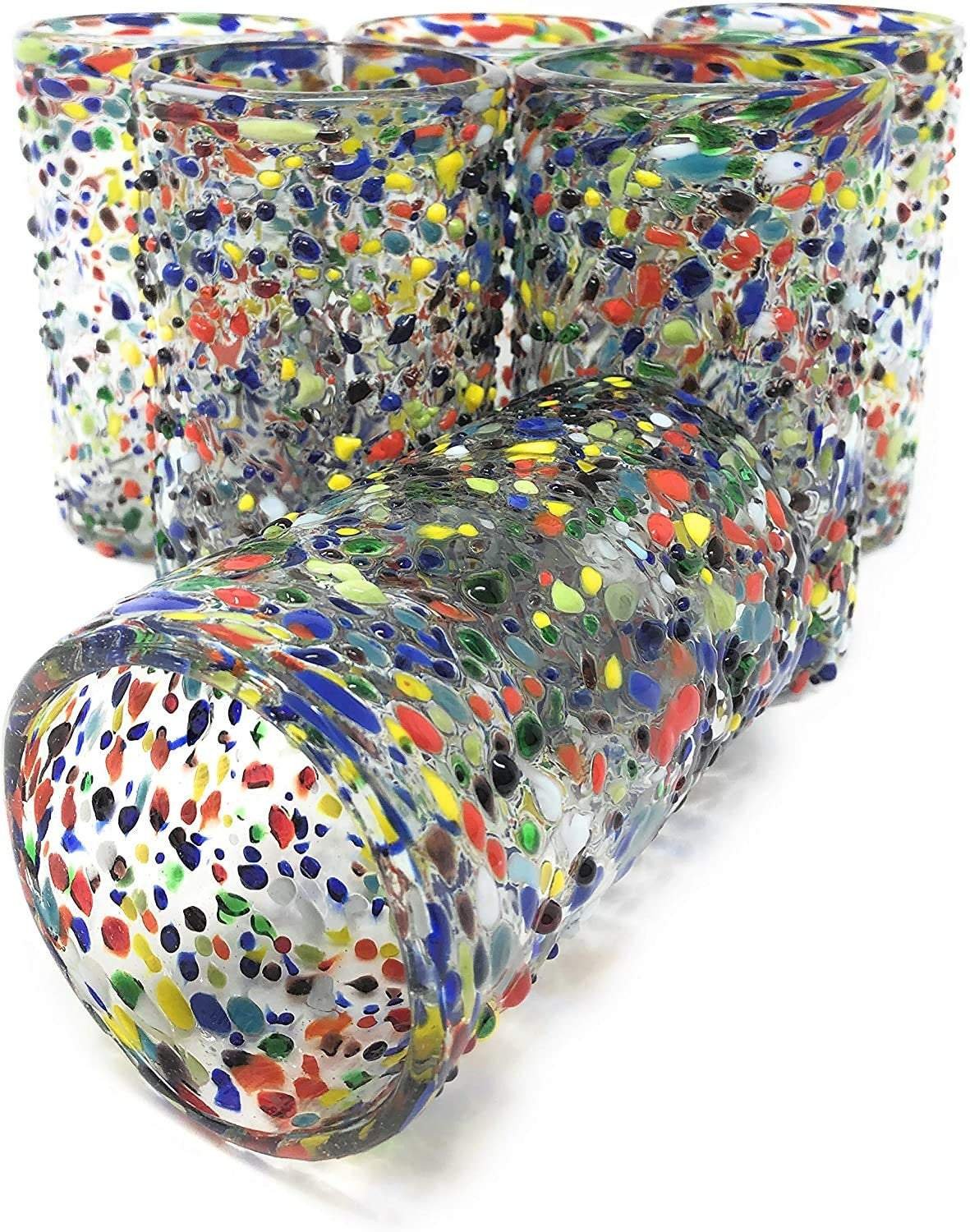 Confetti Rock Design Drinking Glasses - Set of 6