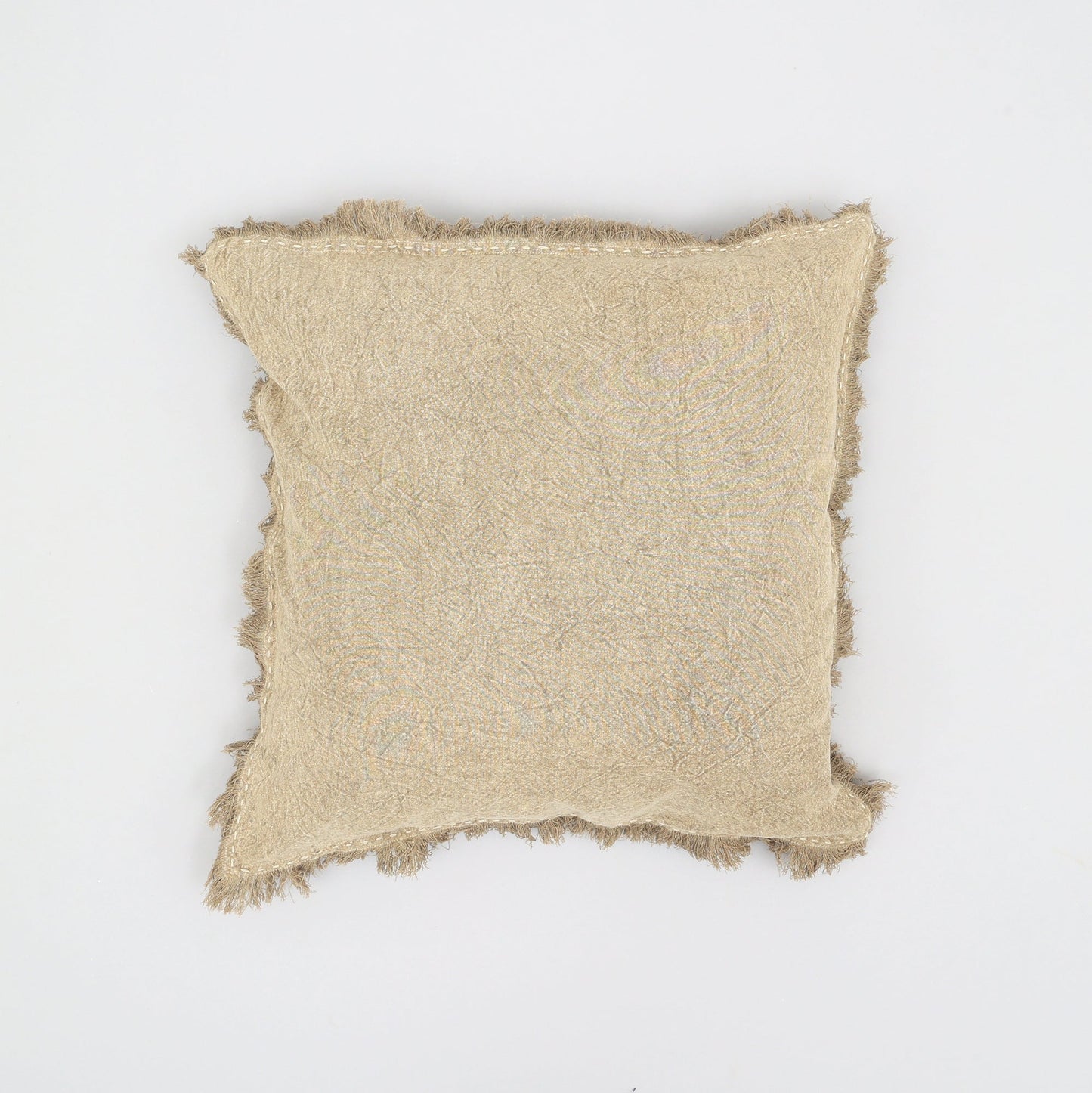Stonewashed Linen Pillow with Hand Worked Edges