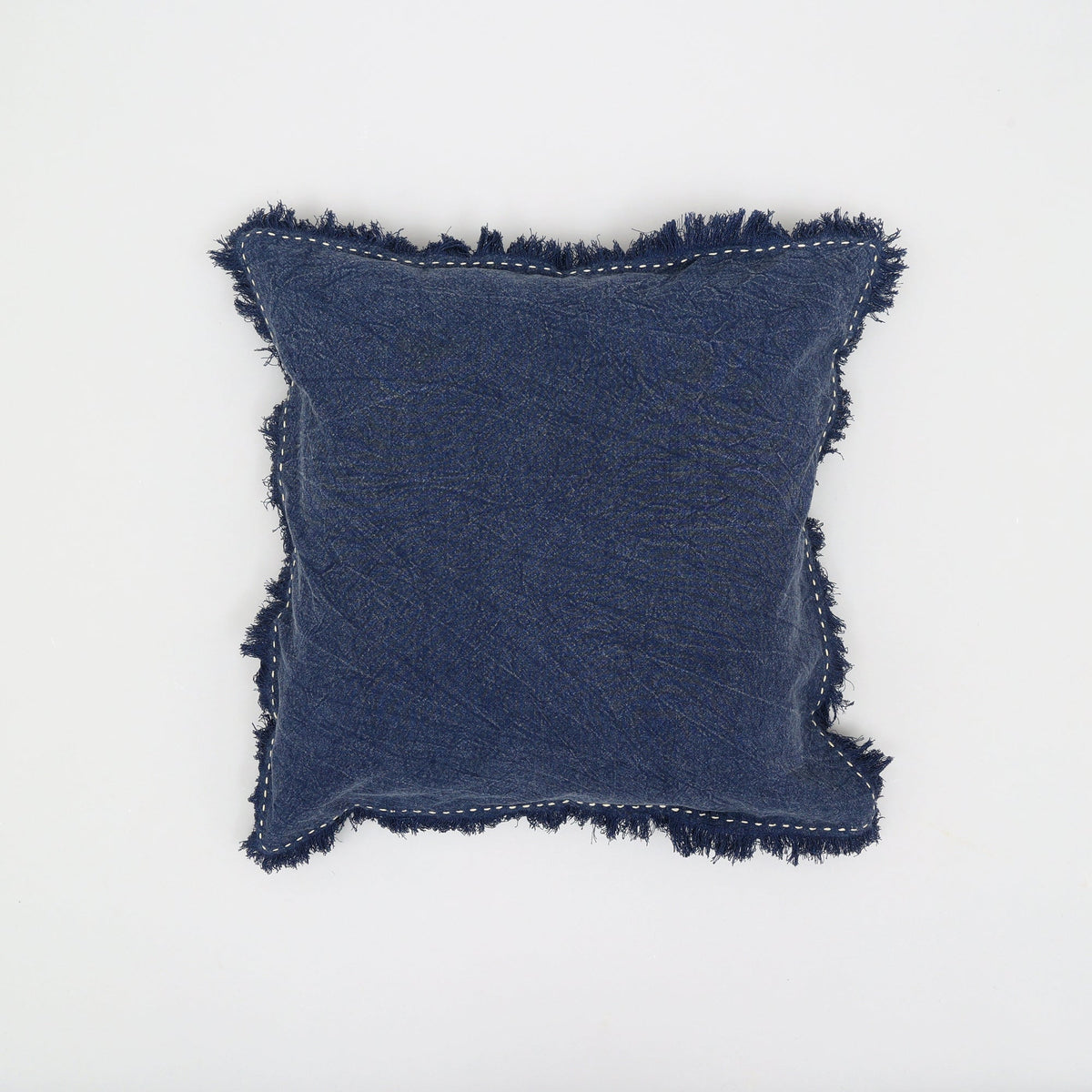 Stonewashed Linen Pillow with Hand Worked Edges