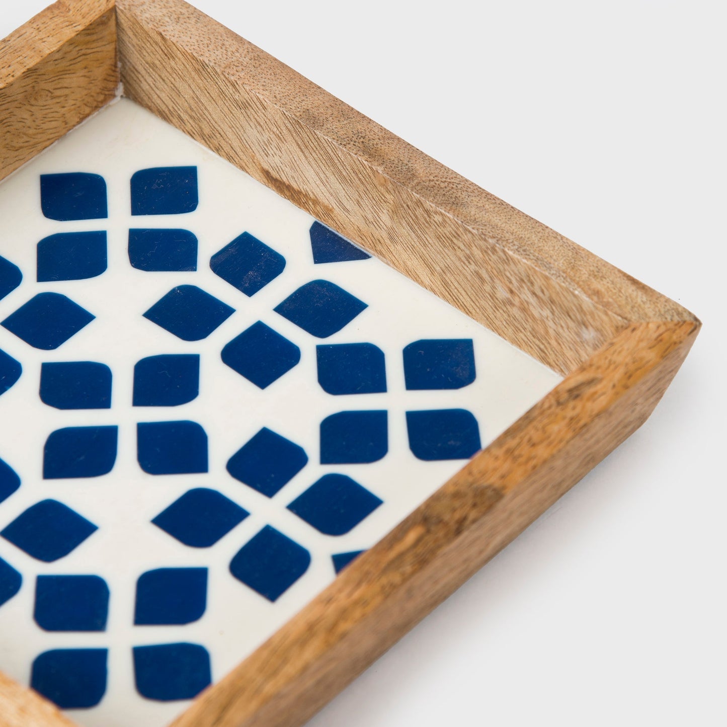 Lattice Blue Trinket Bowl & Tray Gift Box Set