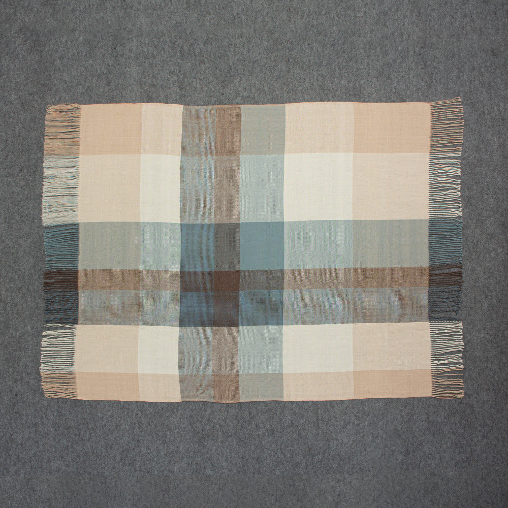 Handwoven Alpaca Throw - Blue
