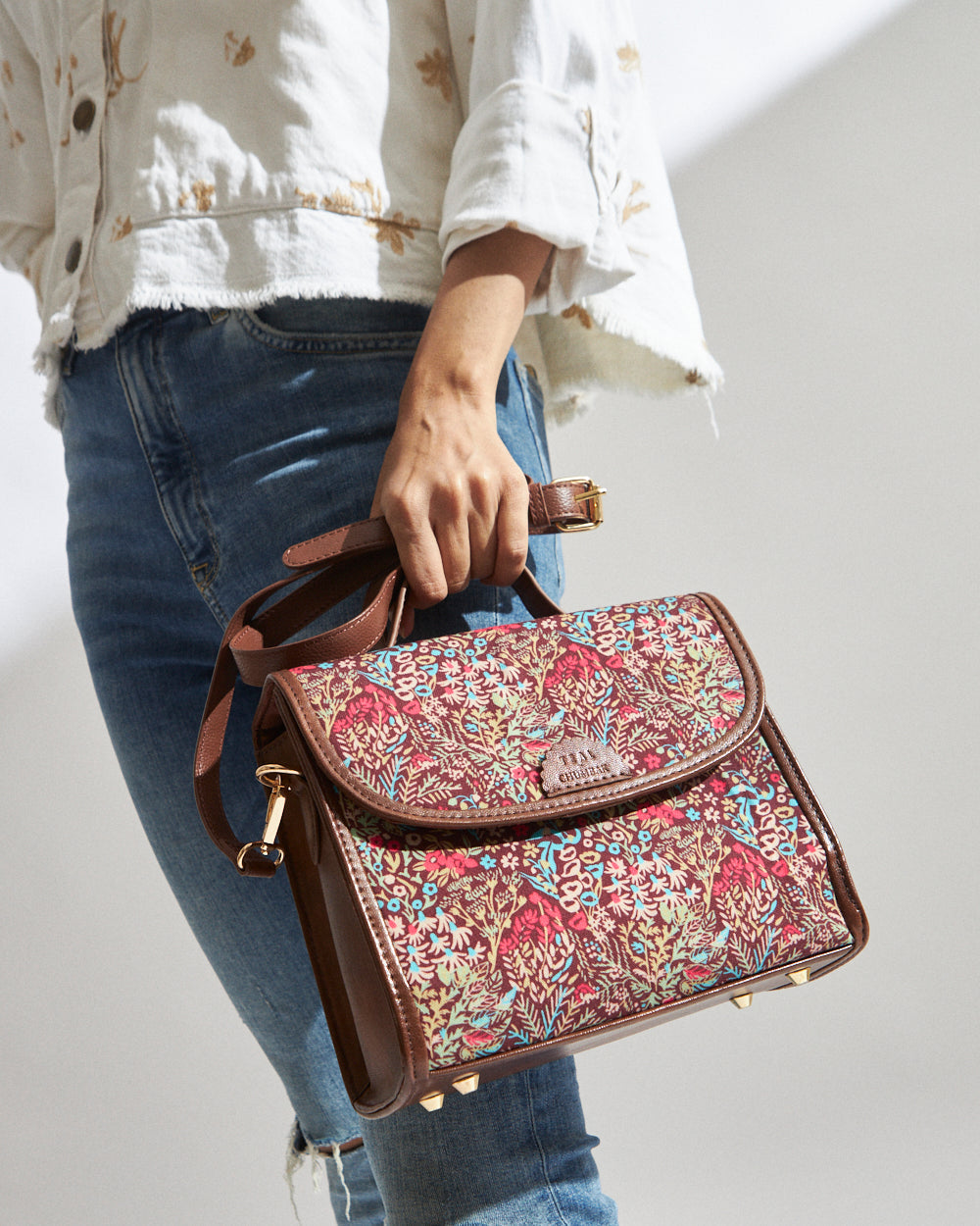 Handpainted Rainforest Crossbody Bag