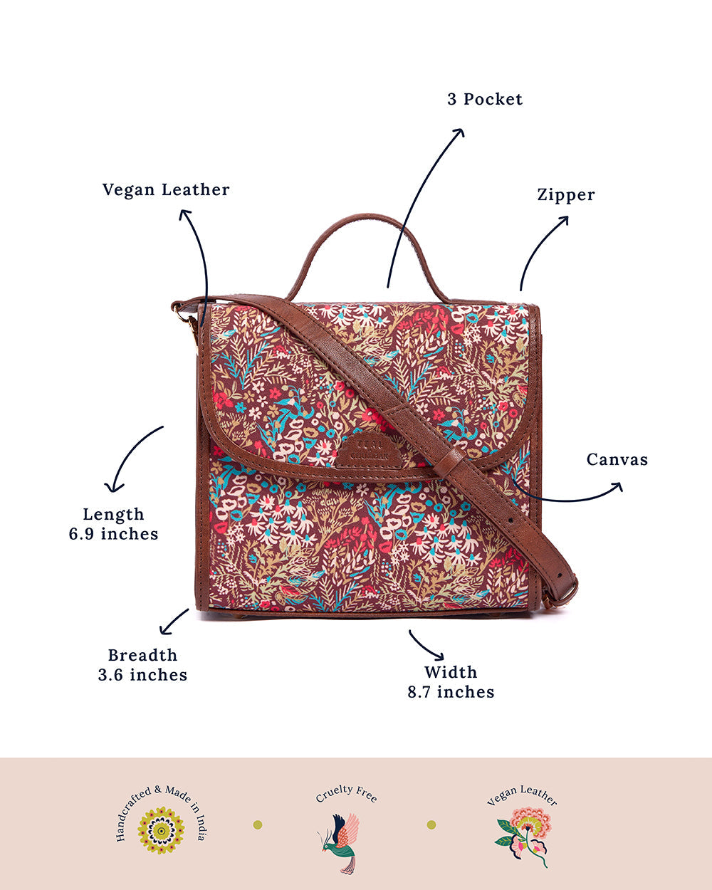 Handpainted Rainforest Crossbody Bag