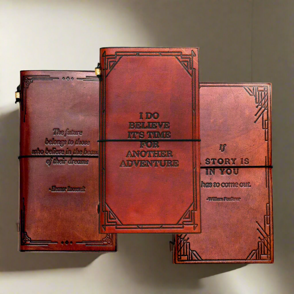 Debossed Refillable Leather Traveler's Notebook