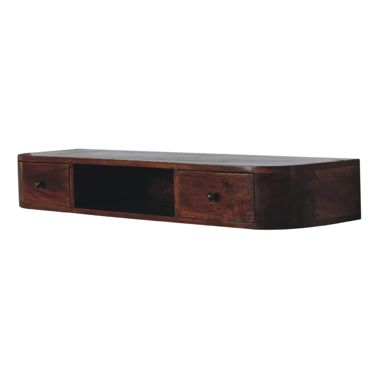 Solid Wood Lunar 2-Drawer Floating Console