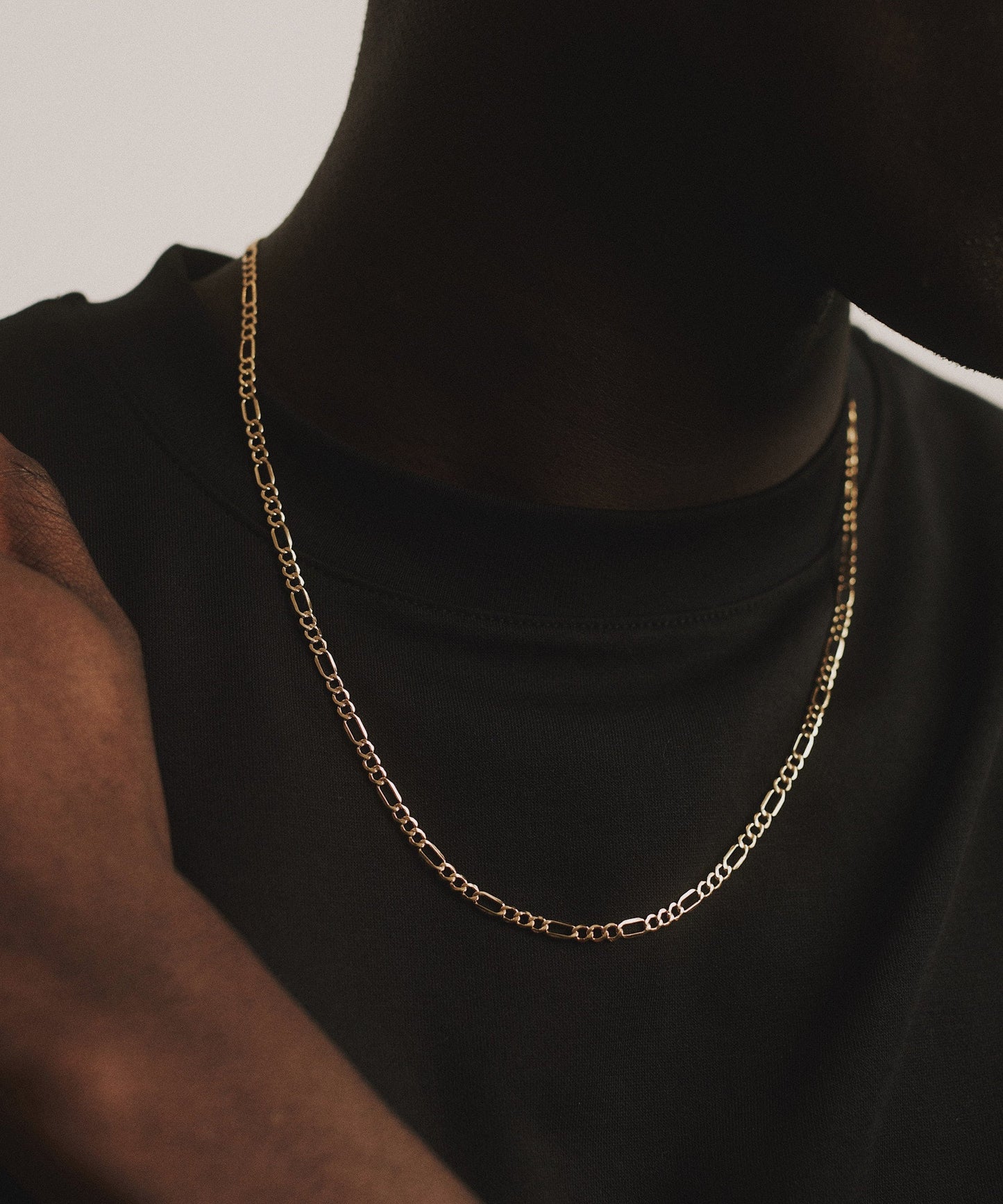 Harlow Figaro Chain Necklace 14K Solid Gold
