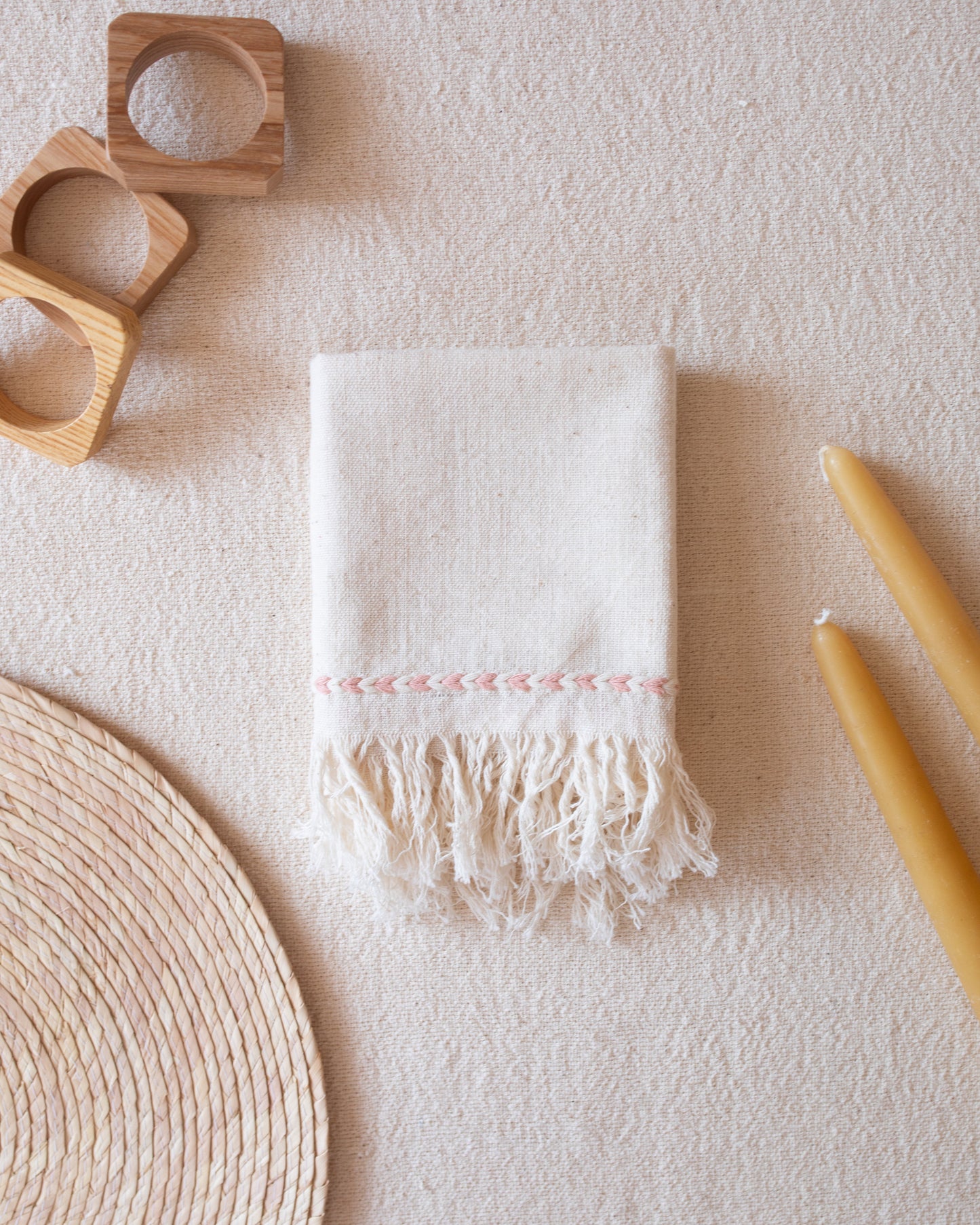 Blush Braid Detail Napkin | Set of 2