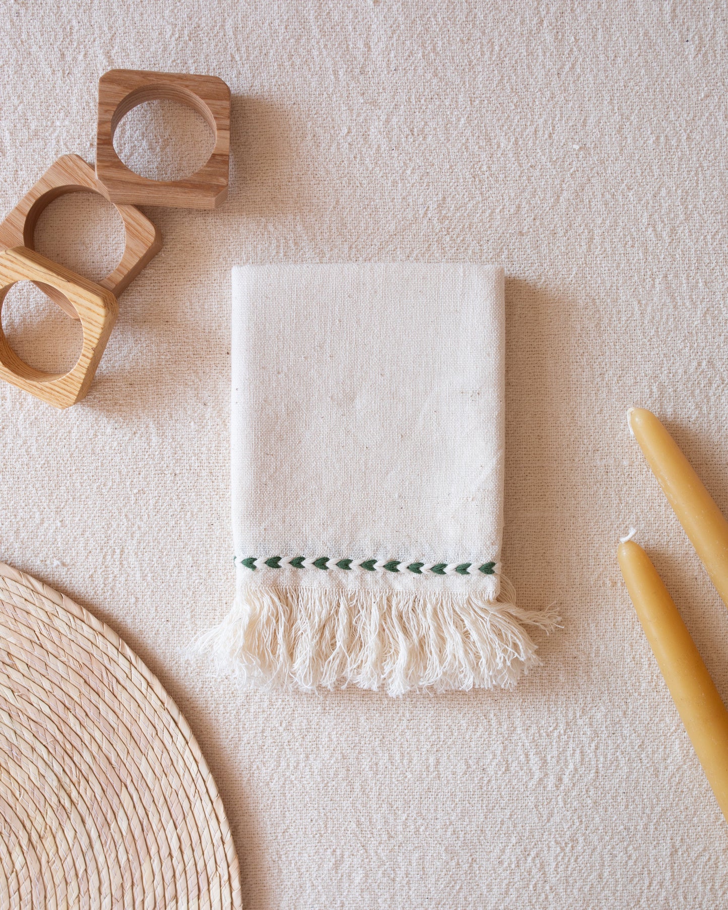 Olive Braid Detail Napkin | Set of 2