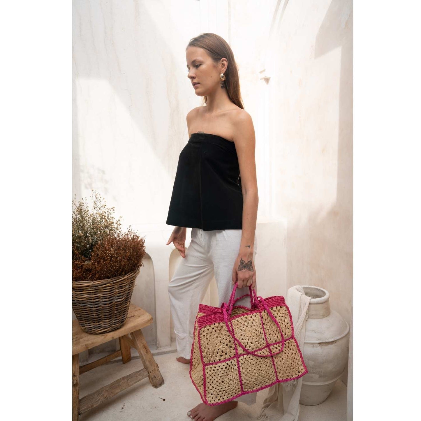 Carrey Raffia Tote bag