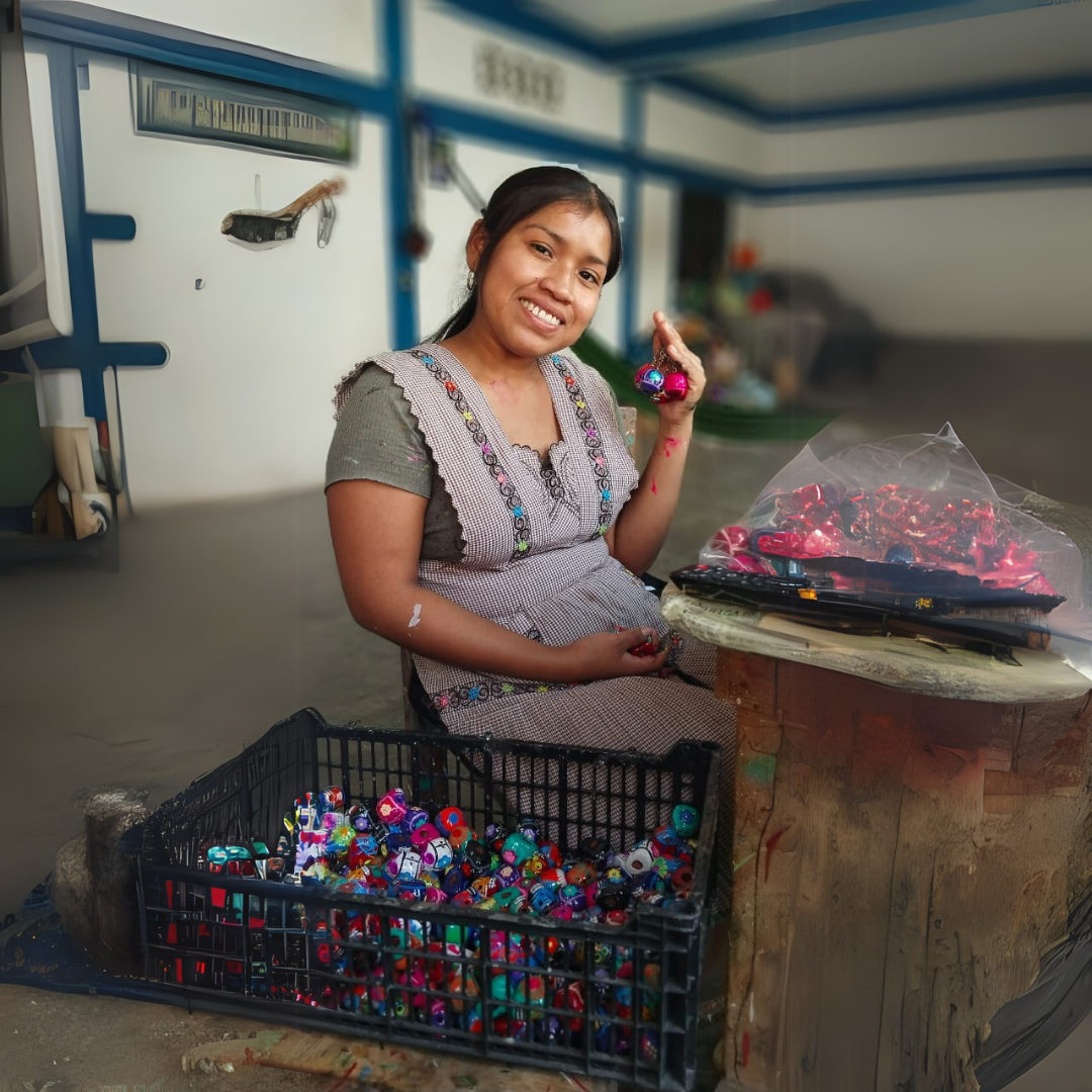 Hand Painted Bohemian Heart Clay Assorted Keychain - Mexico - Osadia Concept Store
