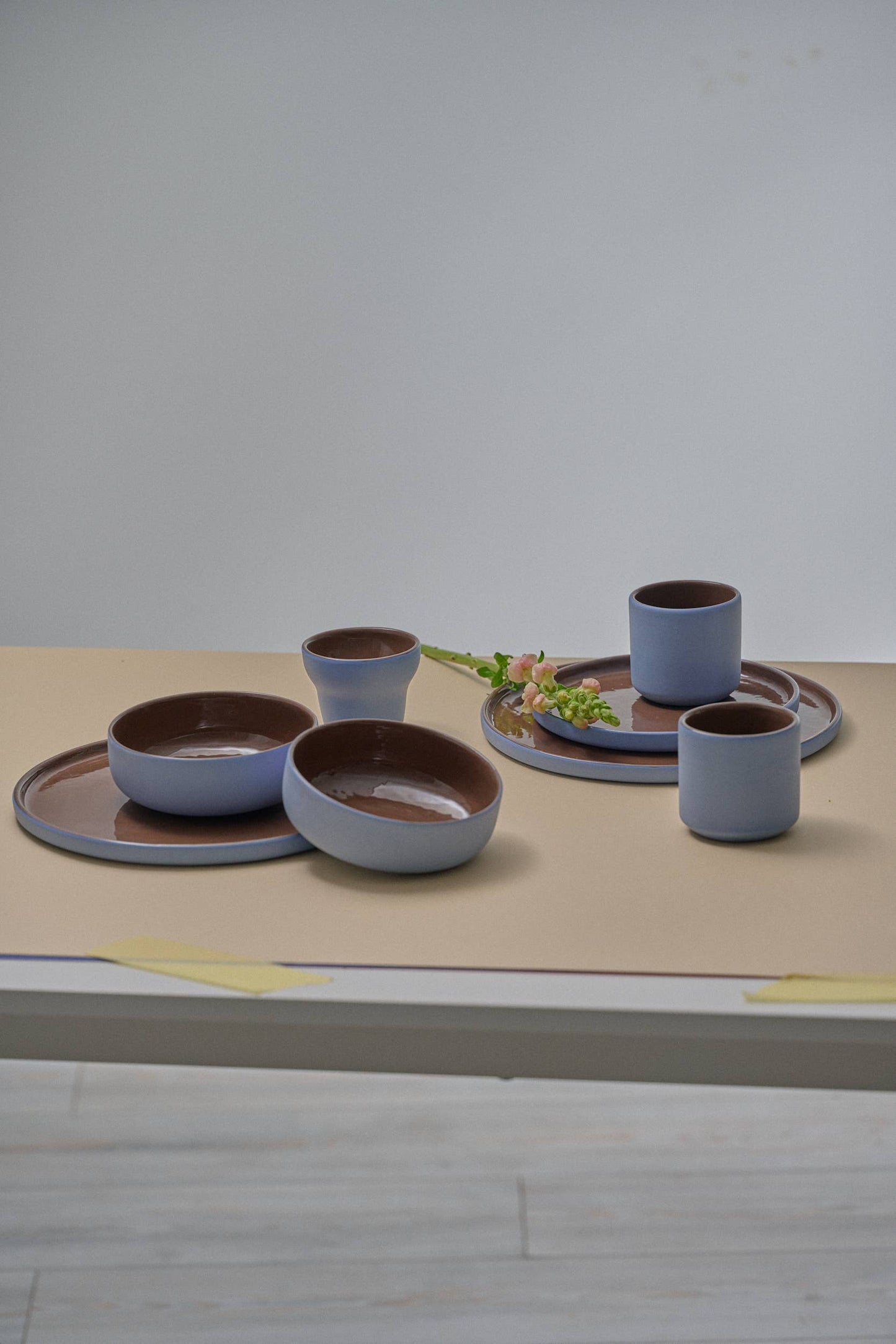 Handmade Porcelain Coffee Cup - Forget-me-Not small