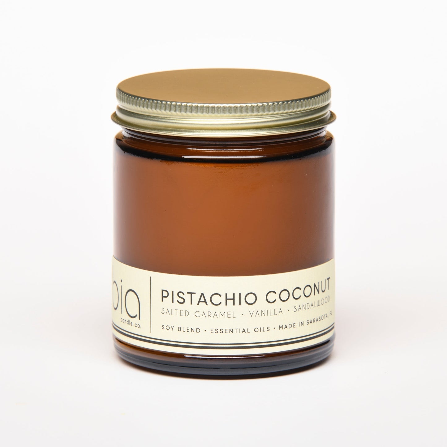 Pistachio Coconut Soy Blend Candle — Vanilla, Salted Caramel & Coconut