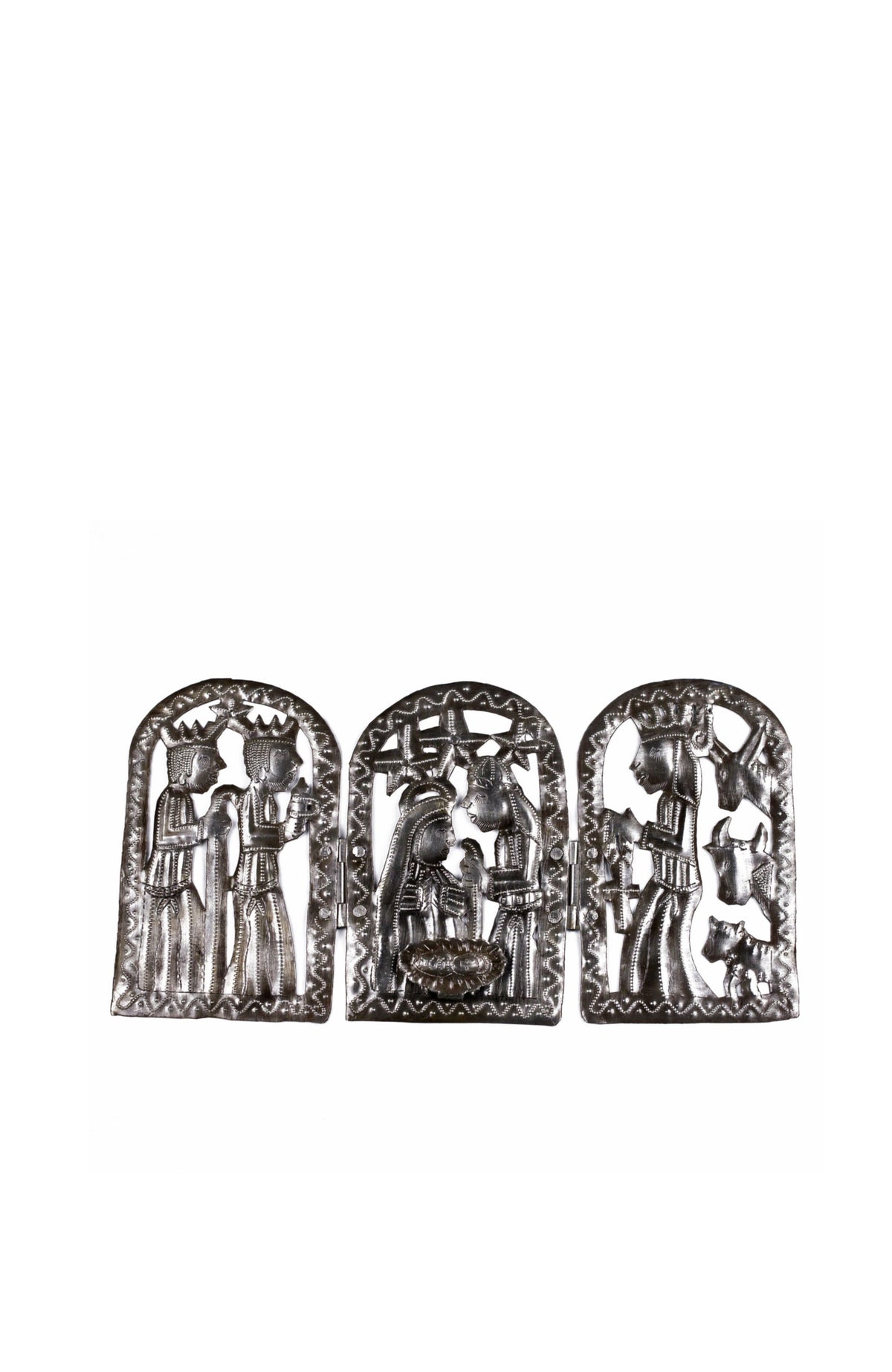 Trifold Nativity Metal Art