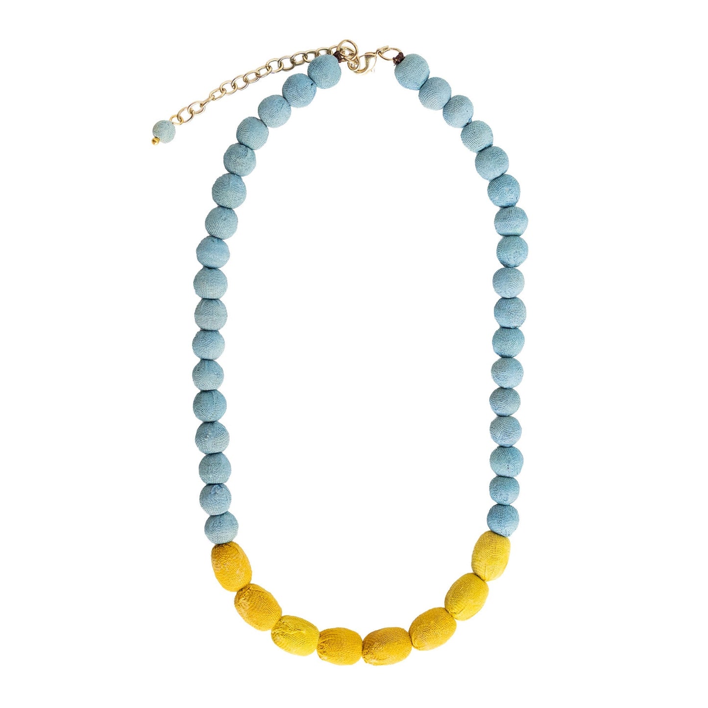 Kantha Couplet Necklace | Ocean/Mustard