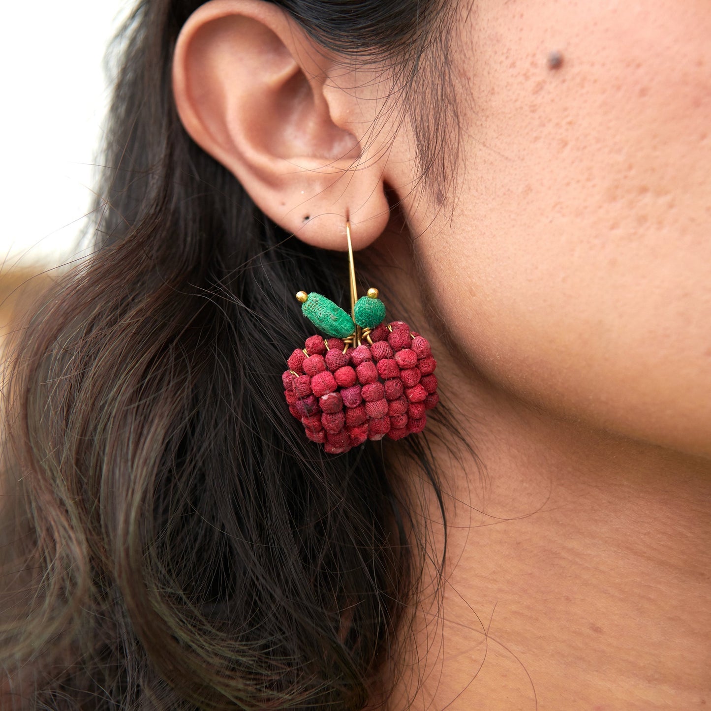 Kantha Apple Earrings