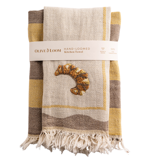 Croissant Hand-Stitched Kitchen Towel Set