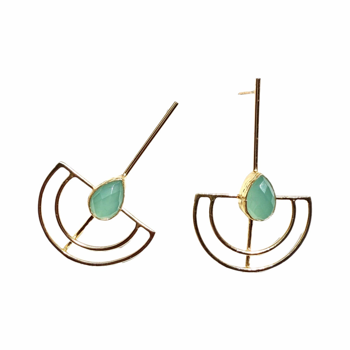 Karpuz Aqua Chalcedony Earrings