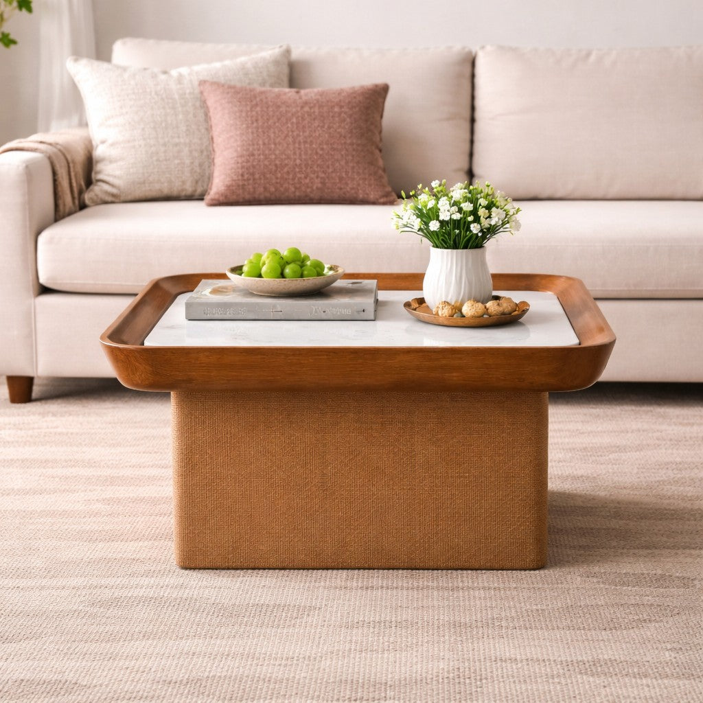 Solid Wood Marble Top Chatai Coffee Table