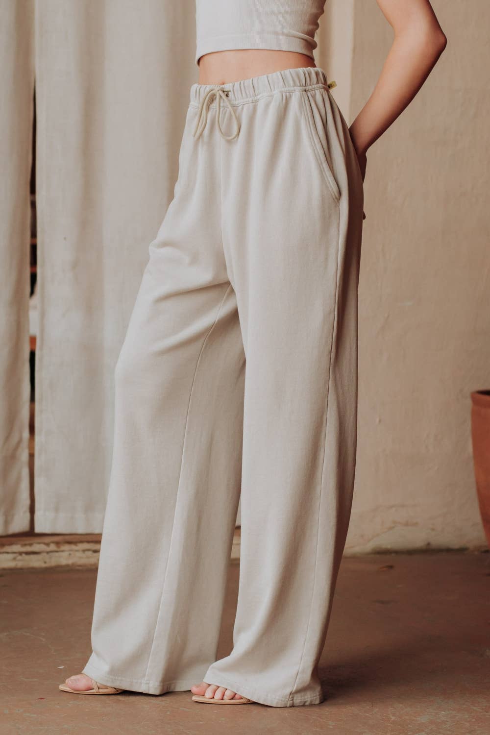 Off Duty Goddess Lounge Pants — Light Gray