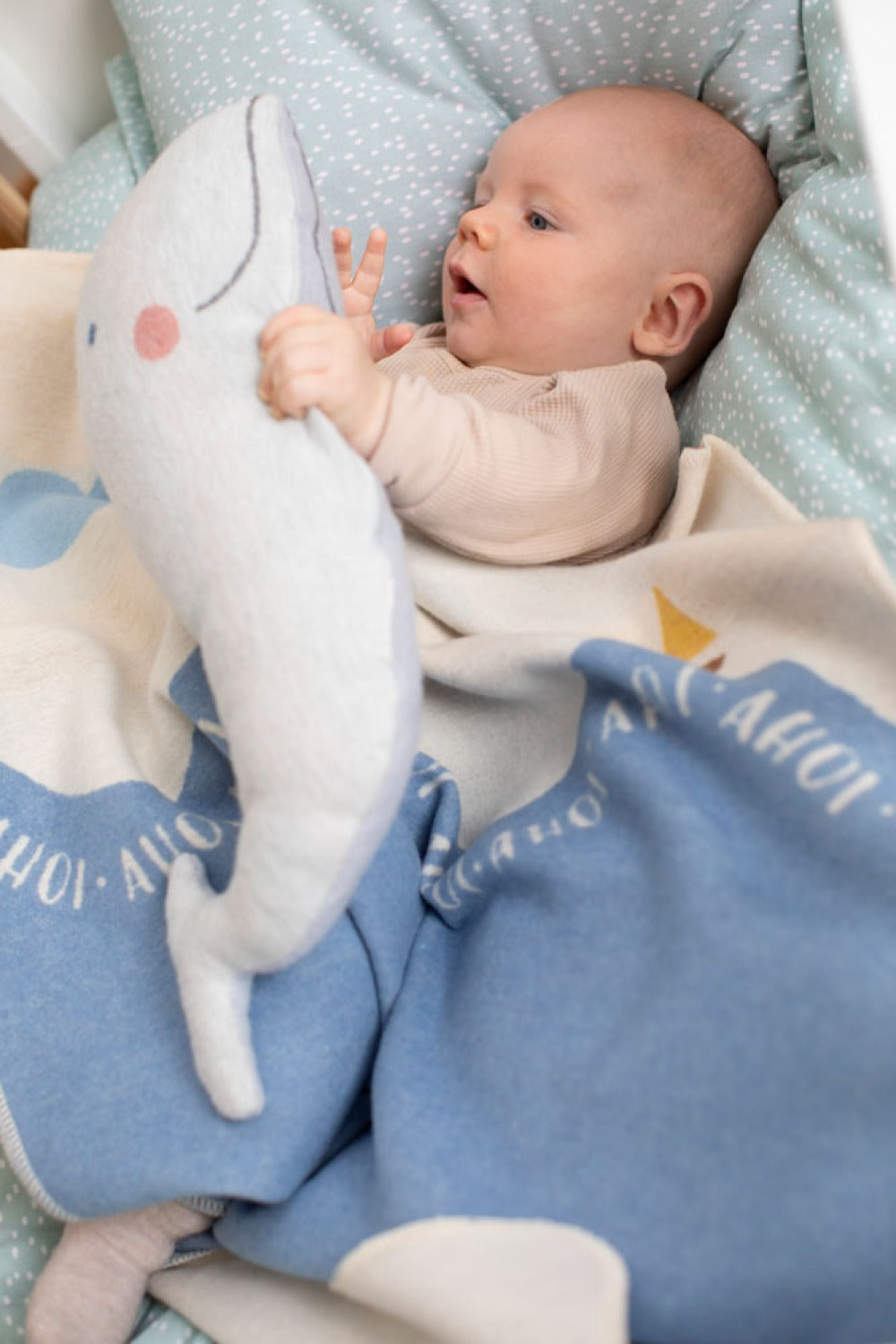 JUWEL Baby Blanket "Whale/AHOI "