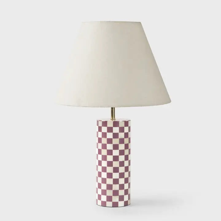 Checkered Bone Inlay Table Lamp Base