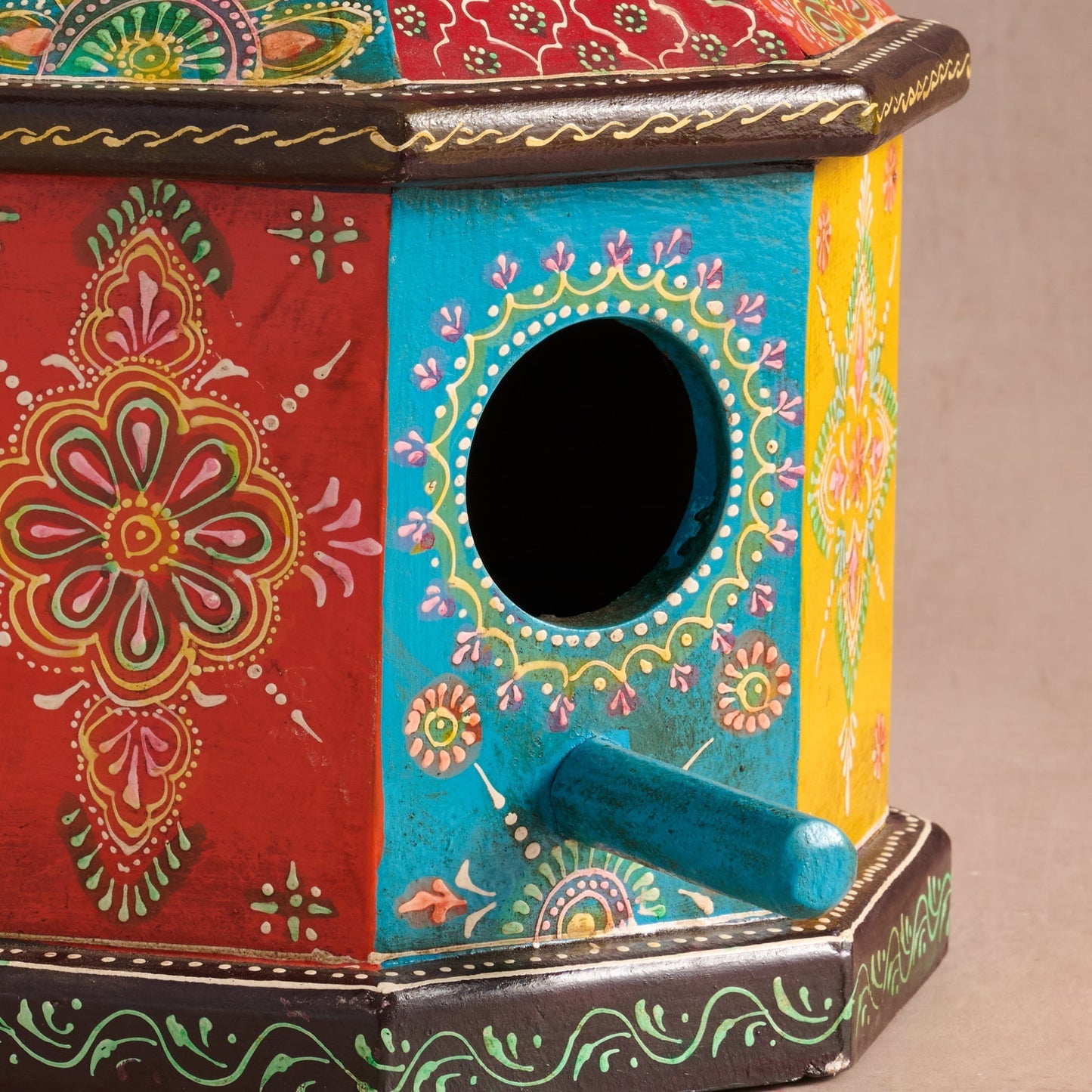 Sarkas Hand Painted Birdhouse with Perch