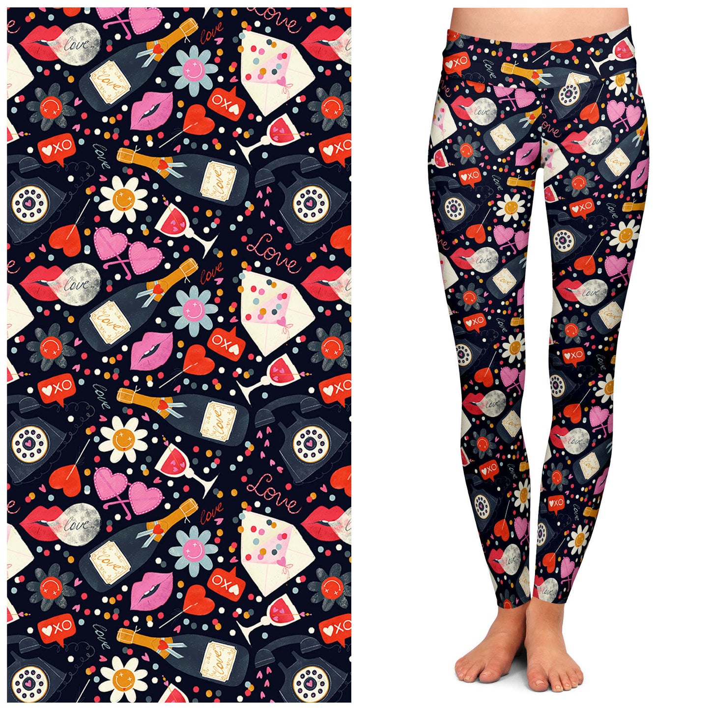 "Love Struck" Buttery Soft Leggings by Lipstick & Chrome